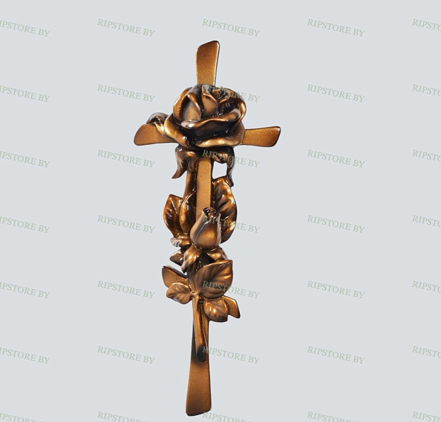 Крест с розой на памятник 7КР24