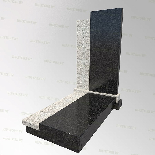 Элитный гранитный памятник К-89 Мансуровский + Габбро Диабаз