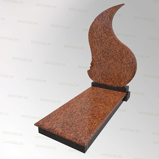 Элитный гранитный памятник К-111-1 Лезниковский + Габбро Диабаз