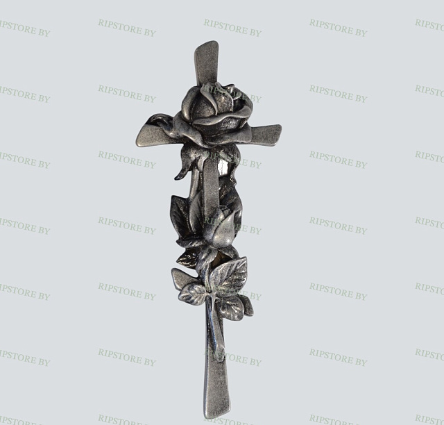 Крест с розой на памятник 7КР24