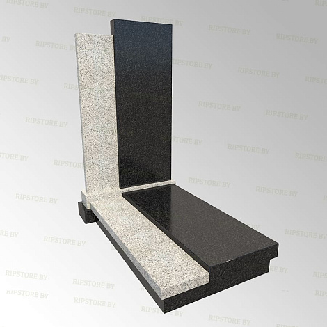 Элитный гранитный памятник К-89 Мансуровский + Габбро Диабаз