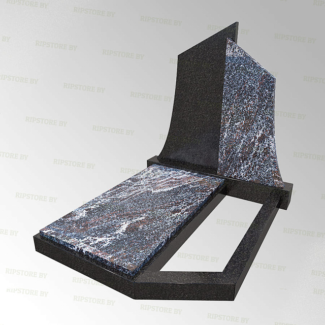 Элитный гранитный памятник К-110 Гранатовый Амфиболит + Габбро Диабаз