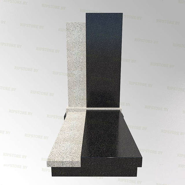 Элитный гранитный памятник К-89 Мансуровский + Габбро Диабаз