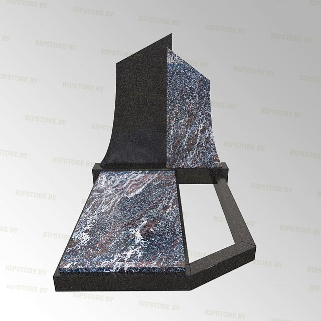 Элитный гранитный памятник К-110 Гранатовый Амфиболит + Габбро Диабаз