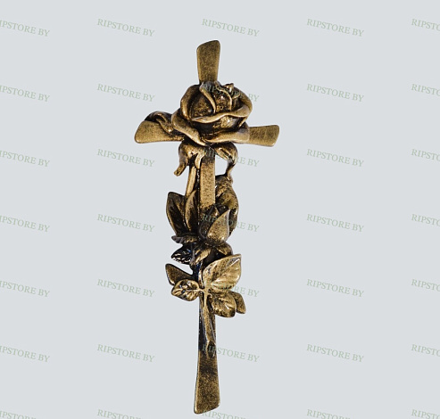 Крест с розой на памятник 7КР24